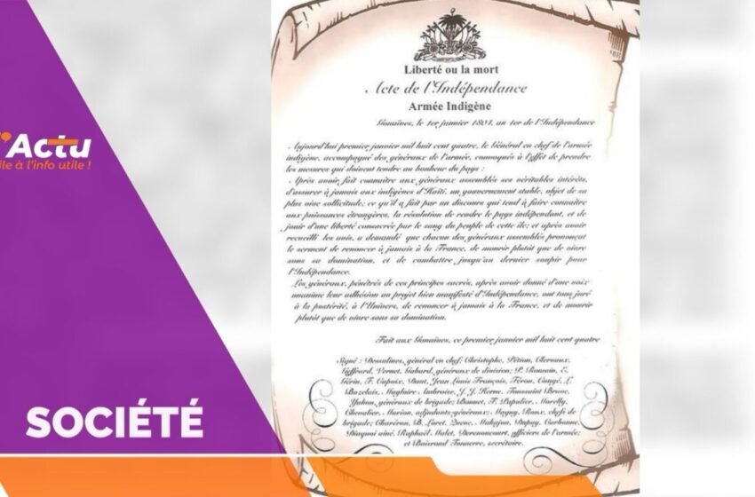  Une copie de l’acte de l’indépendance d’Haïti découverte à Londres, des démarches en cours pour son retour